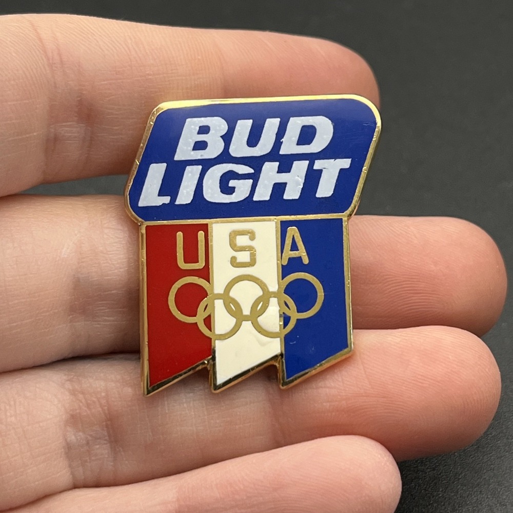 Olympics Bud Light Beer Sponsor Alcohol Team USA Lapel Hat Pin